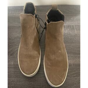 The FLEXX Suede Zip Sneakers Tan Slip On Casual Shoes Women’s Size 9 USED